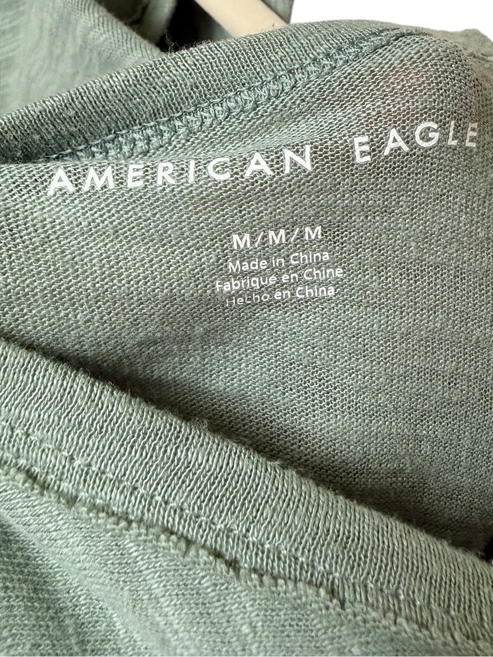 American Eagle Outfitters Medium Sage Green V-Neck Peplum Tunic - Picture 9 of 10